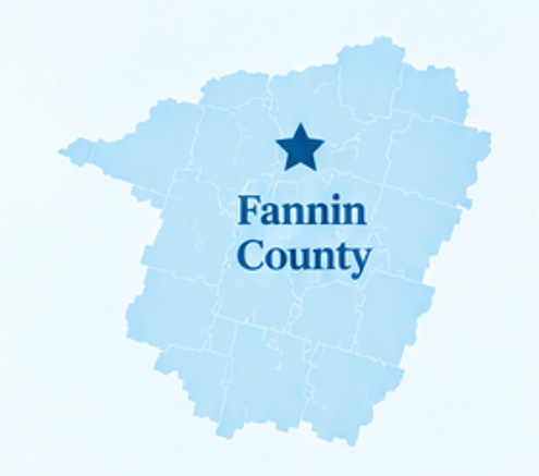 Authur Law Home Health Services in Fannin County, TX Map